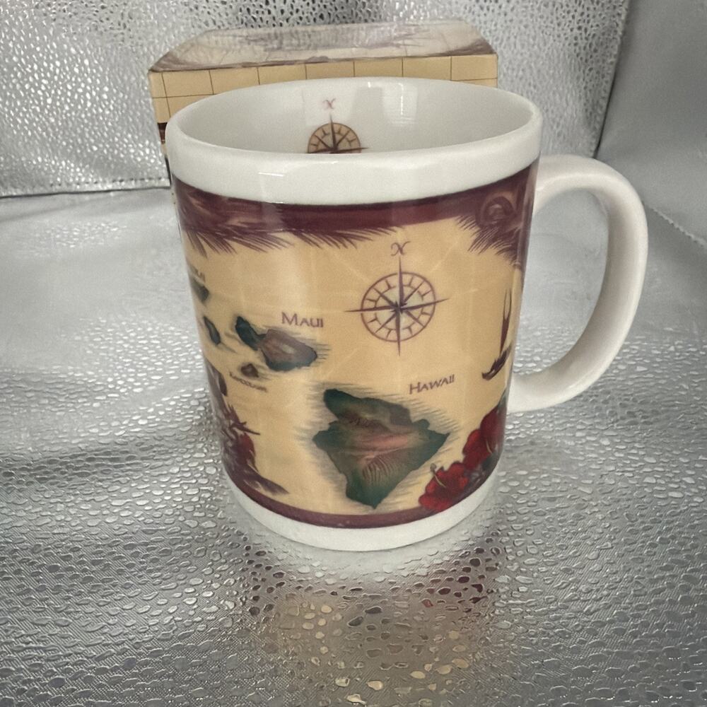 Hawaii Island Chain Coffee Mug The Sandwich Islands Maui Pacific Traders 8oz Cup